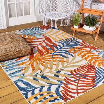 Tropics Palm Leaves Indoor/outdoor Area Rug